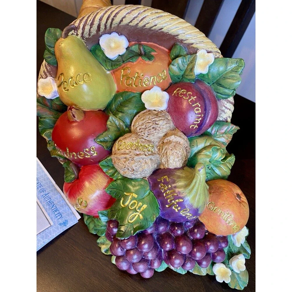 VTG Bradford Exchange Thomas Kinkade’s Fruit of the Spirit Cornucopia WITH COA